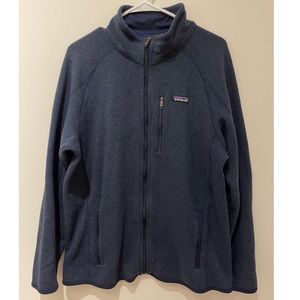 Navy Blue Patagonia Fleece Sweater - Full Zip Up